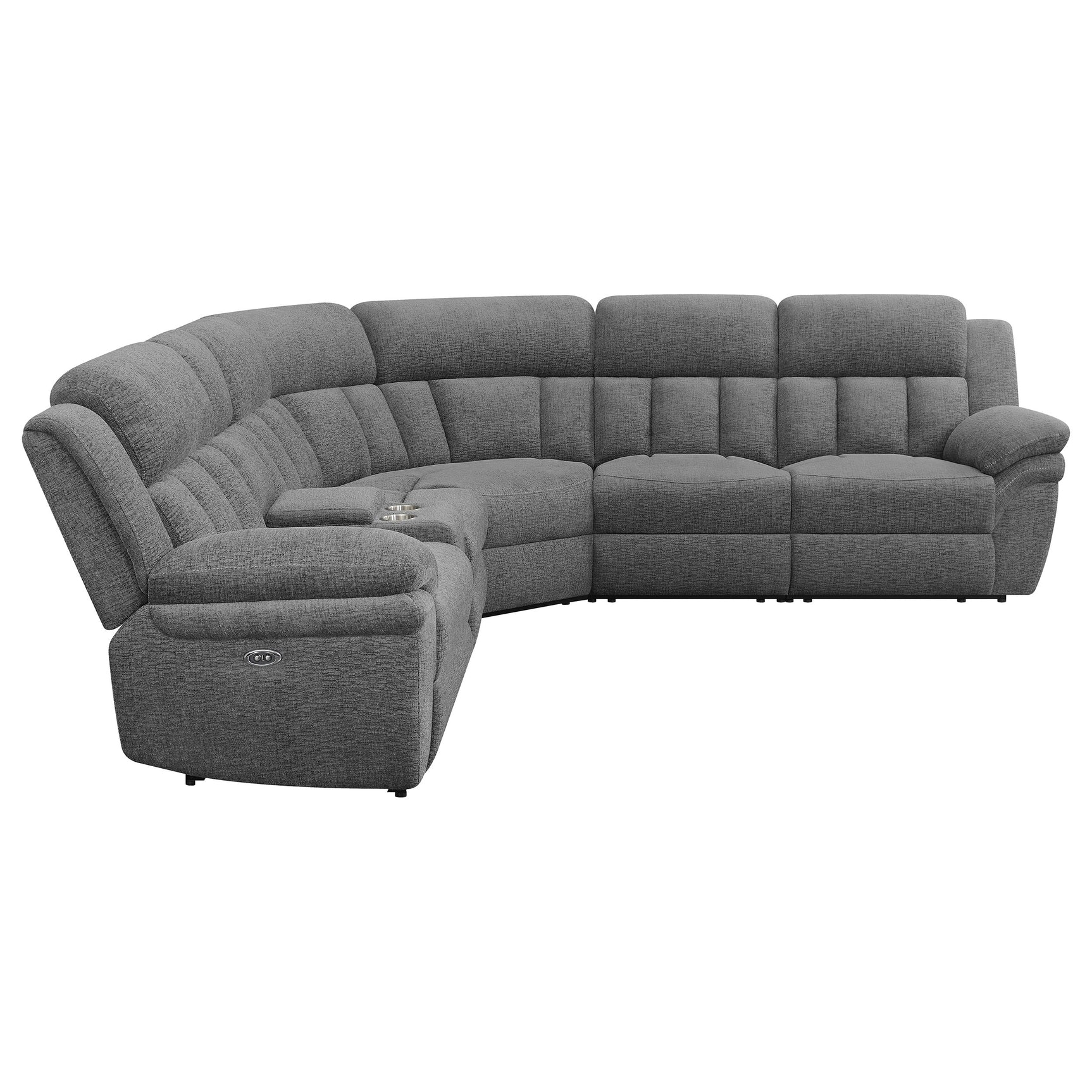 Bahrain 6-piece Modular Power Reclining Sectional Charcoal - Tampa Furniture Outlet