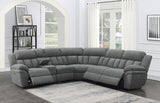 Bahrain 6-piece Modular Power Reclining Sectional Charcoal - Tampa Furniture Outlet