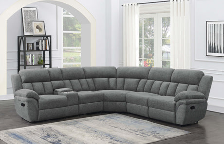 Bahrain 6-piece Modular Reclining Sectional Sofa Charcoal - Tampa Furniture Outlet