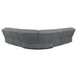 Bahrain 6-piece Modular Reclining Sectional Sofa Charcoal - Tampa Furniture Outlet
