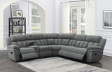 Bahrain 6-piece Modular Reclining Sectional Sofa Charcoal - Tampa Furniture Outlet