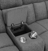 Bahrain 5-piece Power Home Theater Seating Charcoal - Tampa Furniture Outlet