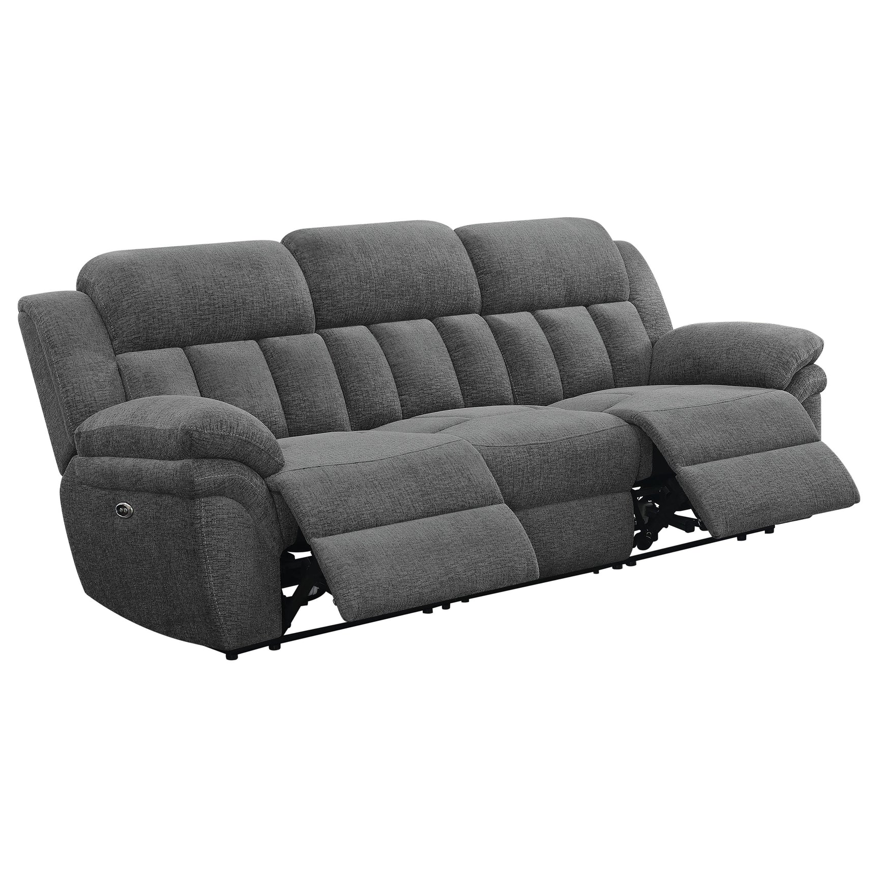 Bahrain Upholstered Power Sofa Charcoal - Tampa Furniture Outlet