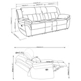 Bahrain Upholstered Power Sofa Charcoal - Tampa Furniture Outlet