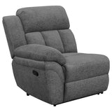 Bahrain 5-piece Upholstered Home Theater Seating Charcoal - Tampa Furniture Outlet