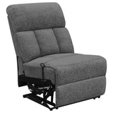 Bahrain 5-piece Upholstered Home Theater Seating Charcoal - Tampa Furniture Outlet