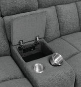 Bahrain 5-piece Upholstered Home Theater Seating Charcoal - Tampa Furniture Outlet