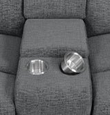 Bahrain 5-piece Upholstered Home Theater Seating Charcoal - Tampa Furniture Outlet