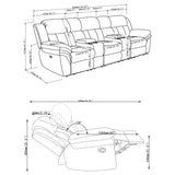 Bahrain 5-piece Upholstered Home Theater Seating Charcoal - Tampa Furniture Outlet