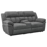 Tampa Furniture Outlet - Coaster - Bahrain Upholstered Power Loveseat Charcoal - 609542P