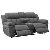 Bahrain Upholstered Power Loveseat Charcoal - Tampa Furniture Outlet