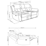 Bahrain Upholstered Power Loveseat Charcoal - Tampa Furniture Outlet