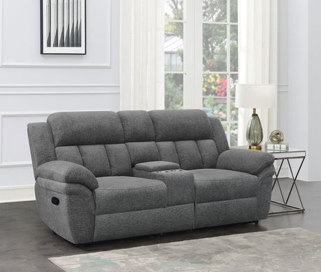 Bahrain Upholstered Motion Loveseat Charcoal - Tampa Furniture Outlet