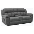 Tampa Furniture Outlet - Coaster - Bahrain Upholstered Motion Loveseat Charcoal - 609542