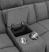 Bahrain Upholstered Motion Loveseat Charcoal - Tampa Furniture Outlet