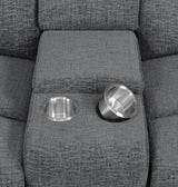 Bahrain Upholstered Motion Loveseat Charcoal - Tampa Furniture Outlet