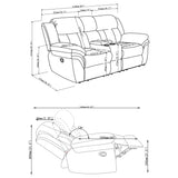 Bahrain Upholstered Motion Loveseat Charcoal - Tampa Furniture Outlet