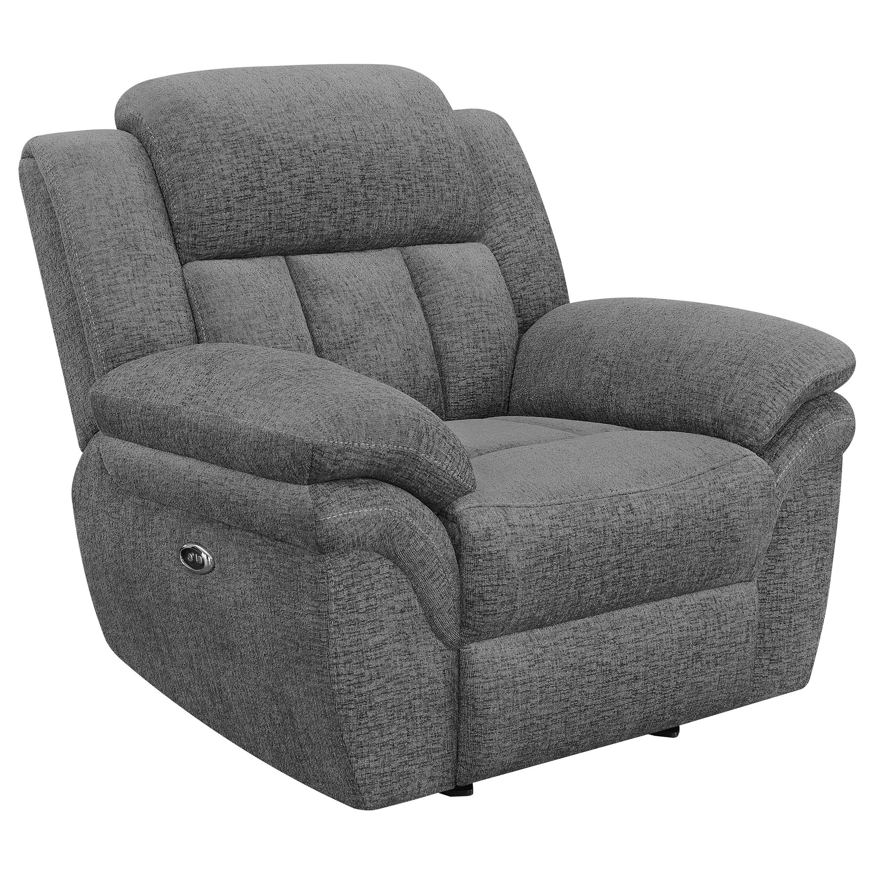 Tampa Furniture Outlet - Coaster - Bahrain Upholstered Power Glider Recliner Charcoal - 609543P