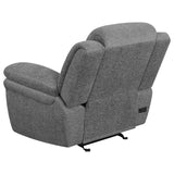 Bahrain Upholstered Power Glider Recliner Charcoal - Tampa Furniture Outlet