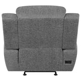 Bahrain Upholstered Power Glider Recliner Charcoal - Tampa Furniture Outlet