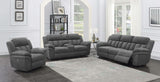 Bahrain Upholstered Power Glider Recliner Charcoal - Tampa Furniture Outlet