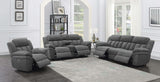 Bahrain Upholstered Power Glider Recliner Charcoal - Tampa Furniture Outlet