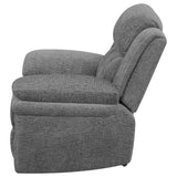 Bahrain Upholstered Glider Recliner Charcoal - Tampa Furniture Outlet
