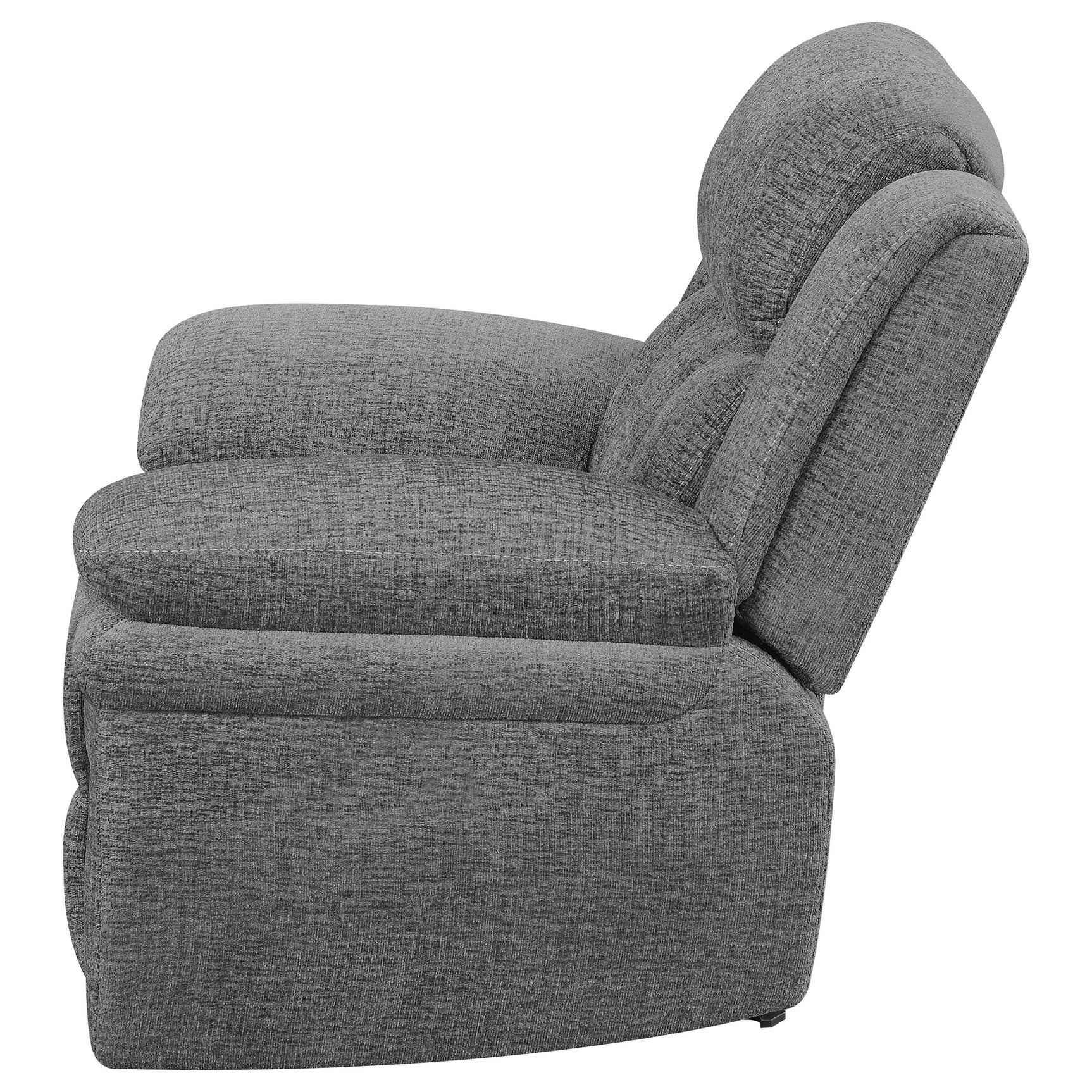 Bahrain Upholstered Glider Recliner Charcoal - Tampa Furniture Outlet
