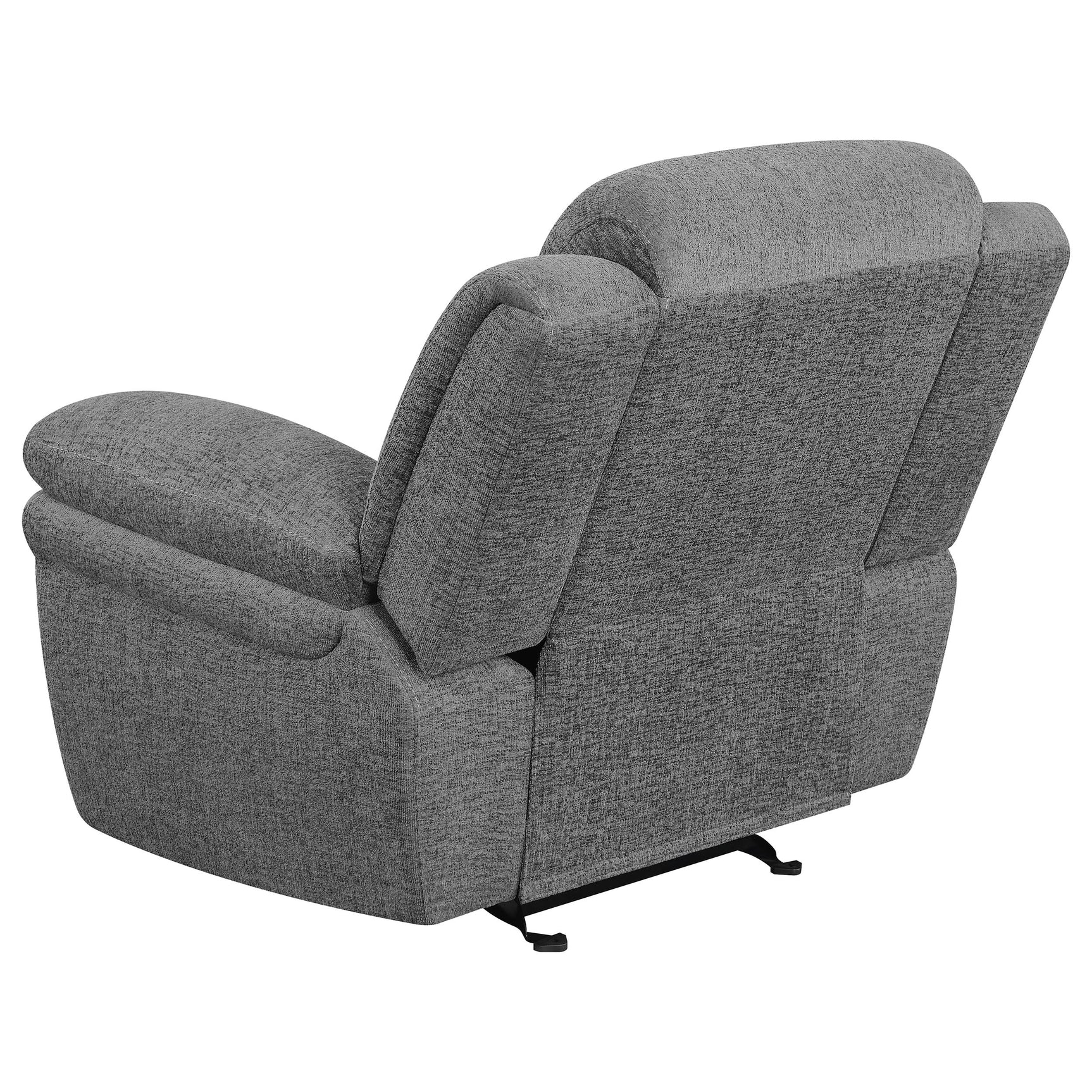 Bahrain Upholstered Glider Recliner Charcoal - Tampa Furniture Outlet