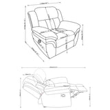 Bahrain Upholstered Glider Recliner Charcoal - Tampa Furniture Outlet