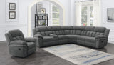 Bahrain Upholstered Glider Recliner Charcoal - Tampa Furniture Outlet