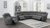 Bahrain Upholstered Glider Recliner Charcoal - Tampa Furniture Outlet