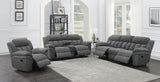 Bahrain Upholstered Glider Recliner Charcoal - Tampa Furniture Outlet