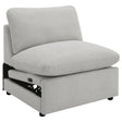 Tampa Furniture Outlet - Coaster - Collins Modular Power Armless Recliner Grey - 609560ARP