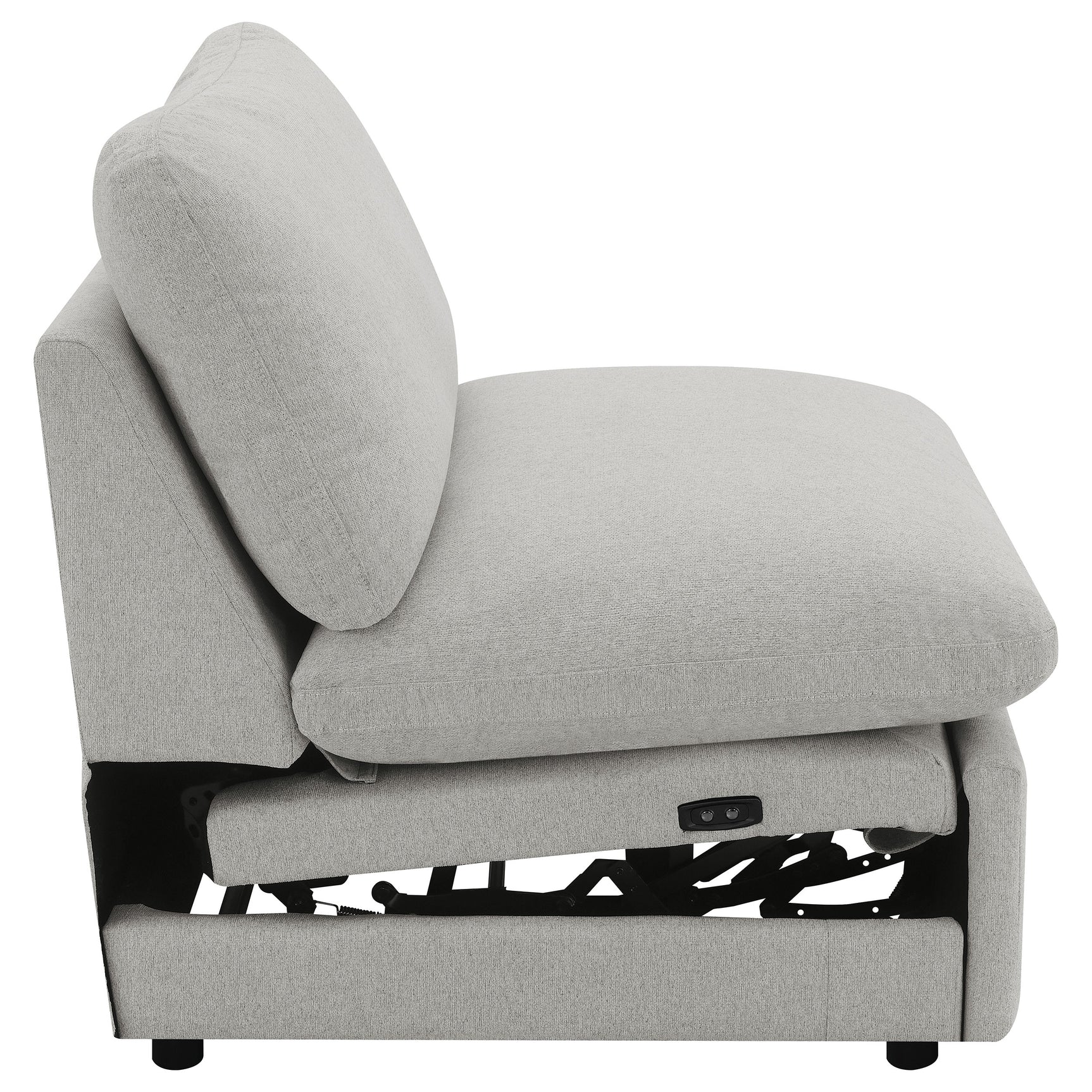 Collins Modular Power Armless Recliner Grey - Tampa Furniture Outlet