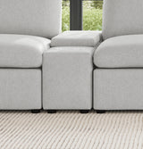 Collins Upholstered Modular Storage Console Grey - Tampa Furniture Outlet
