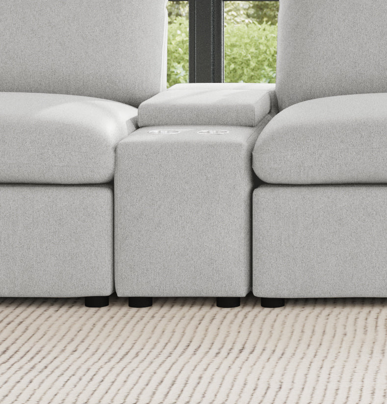 Collins Upholstered Modular Storage Console Grey - Tampa Furniture Outlet