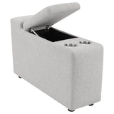 Collins Upholstered Modular Storage Console Grey - Tampa Furniture Outlet