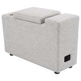 Collins Upholstered Modular Storage Console Grey - Tampa Furniture Outlet