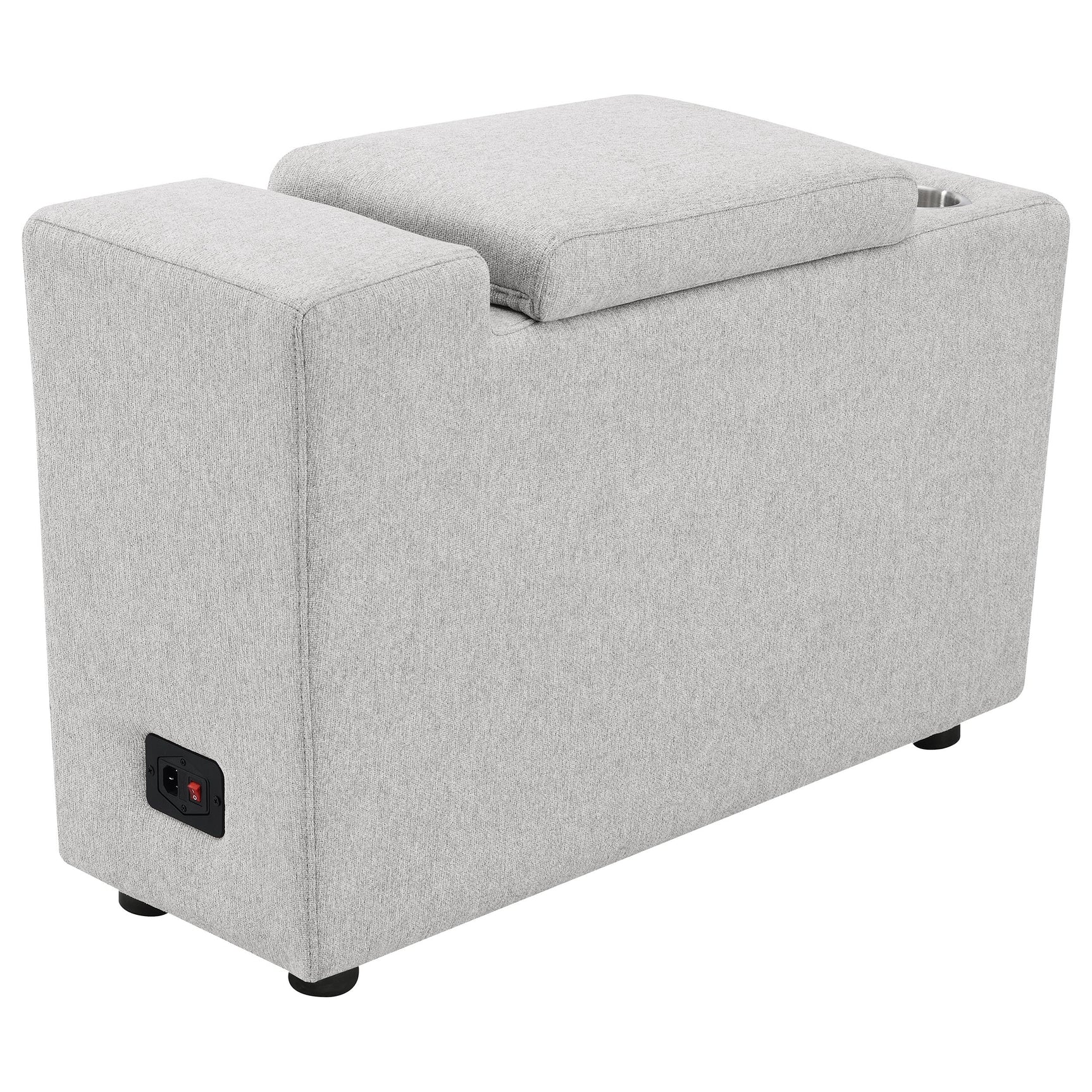 Collins Upholstered Modular Storage Console Grey - Tampa Furniture Outlet
