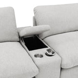 Collins Upholstered Modular Storage Console Grey - Tampa Furniture Outlet