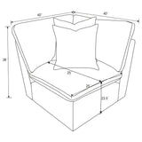 Collins Modular Corner Chair Grey - Tampa Furniture Outlet