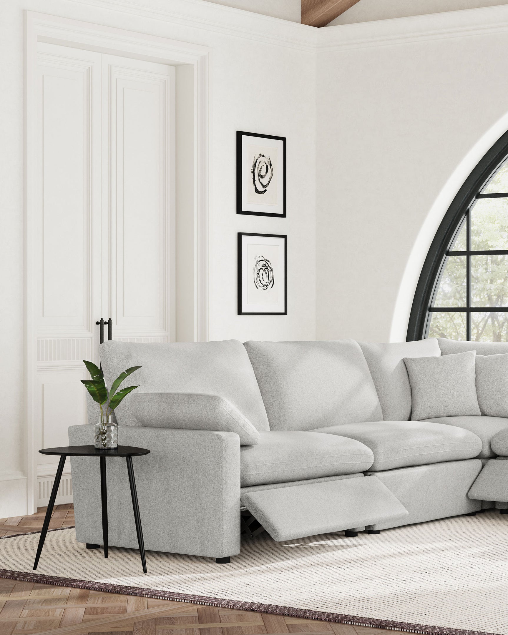 Collins Modular LAF Power Recliner Grey - Tampa Furniture Outlet