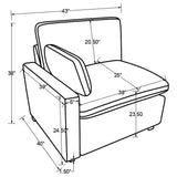 Collins Modular LAF Power Recliner Grey - Tampa Furniture Outlet