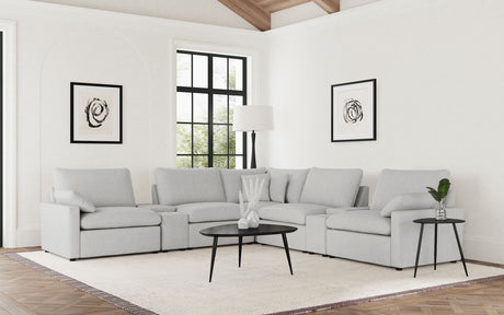 Tampa Furniture Outlet - Coaster - Collins 7-piece Modular Power Reclining Sectional Grey - 609560P-SETA