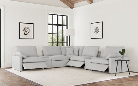 Collins 7-piece Modular Power Reclining Sectional Grey - Tampa Furniture Outlet