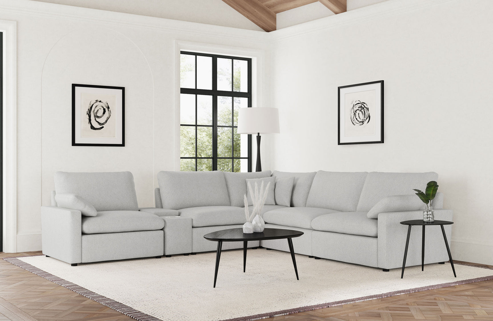 Tampa Furniture Outlet - Coaster - Collins 6-piece Modular Power Reclining Sectional Grey - 609560P-SET