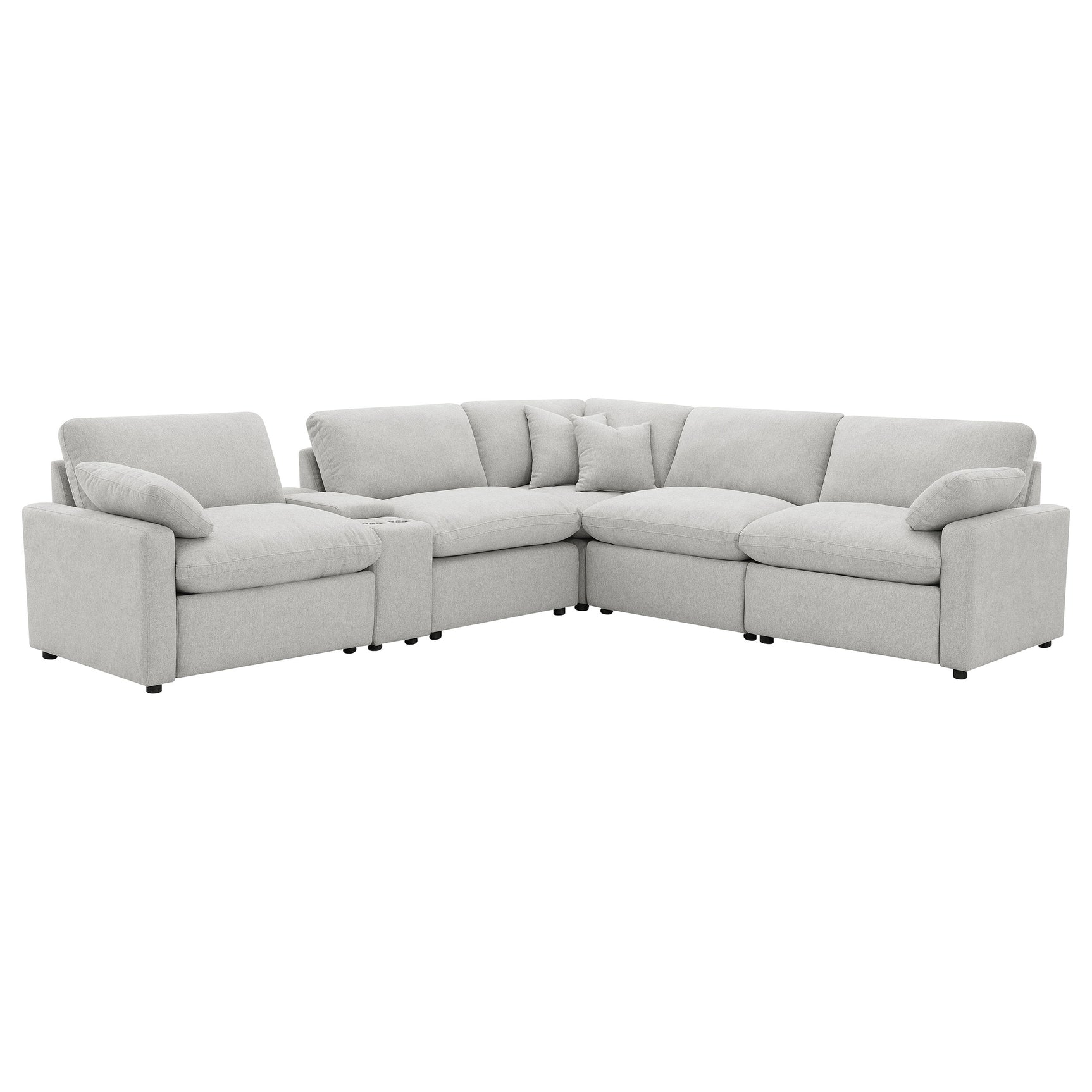 Collins 6-piece Modular Power Reclining Sectional Grey - Tampa Furniture Outlet