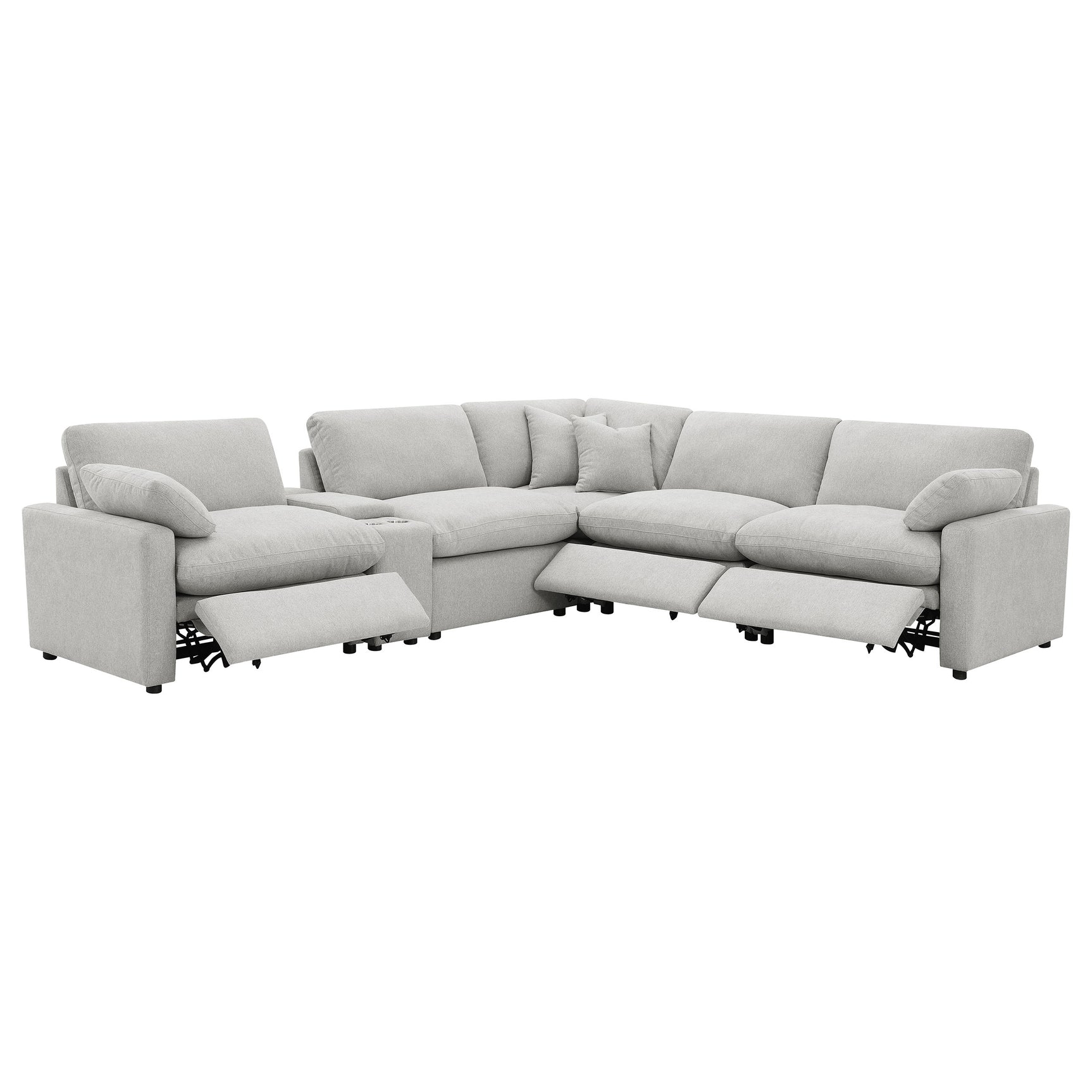 Collins 6-piece Modular Power Reclining Sectional Grey - Tampa Furniture Outlet