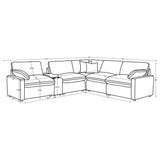 Collins 6-piece Modular Power Reclining Sectional Grey - Tampa Furniture Outlet